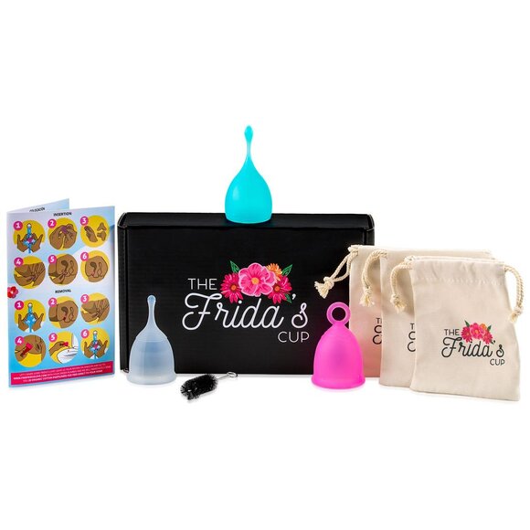 Frida's Menstrual Cup Trio: 3 Sizes (S, M, L) with Pouch & Cleaning Brush - Picture 6 of 10
